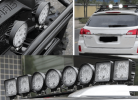 27W-led spotlight round working light focus flood laser high-beam tractor DeChi DT-2 (2pin) harvester universal Hummer, engineering vehicle Wrangler