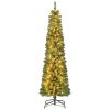 Pencil Christmas Tree with Memory Wire Branch Tips and Warm  LED Lights