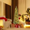Pencil Christmas Tree with Memory Wire Branch Tips and Warm  LED Lights