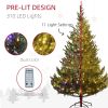 Artificial Prelit Christmas Tree, Sparse Realistic Cedar Tree with Dual Color LED Lights and Tips, Easy Assembly