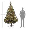 Artificial Prelit Christmas Tree, Sparse Realistic Cedar Tree with Dual Color LED Lights and Tips, Easy Assembly