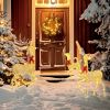 4.5ft 3-Piece Light Up Christmas Deer Family Set of 3, Lighted Reindeer Christmas Decorations with 2 LED Light Modes, Stakes, Zip Ties for Indoor