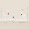 4.5ft 3-Piece Light Up Christmas Deer Family Set of 3, Lighted Reindeer Christmas Decorations with 2 LED Light Modes, Stakes, Zip Ties for Indoor
