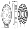 27W-led spotlight round working light focus flood laser high-beam tractor DeChi DT-2 (2pin) harvester universal Hummer, engineering vehicle Wrangler