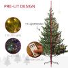 Artificial Prelit Christmas Tree, Sparse Realistic Cedar Tree with Dual Color LED Lights and Tips, Easy Assembly