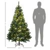 6' Tall Prelit Christmas Tree Douglas Fir Artificial Christmas Tree with Realistic Branches, 250 Warm White LED Lights and 1000 Tips
