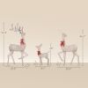 4.5ft 3-Piece Light Up Christmas Deer Family Set of 3, Lighted Reindeer Christmas Decorations with 2 LED Light Modes, Stakes, Zip Ties for Indoor
