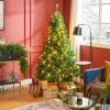 6' Tall Prelit Christmas Tree Douglas Fir Artificial Christmas Tree with Realistic Branches, 250 Warm White LED Lights and 1000 Tips