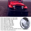 7In 40W Round LED Headlight 3800LM Halo Car Headlamp with DRL Turn Light High Low Beam Fit for Honda Yamaha Motorcycle Jeep Wrangler TJ JK CJ