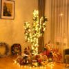 5/6/7 Feet Artificial Cactus PVC Christmas Tree with LED Lights and Ball Ornaments