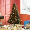 6' Tall Prelit Christmas Tree Douglas Fir Artificial Christmas Tree with Realistic Branches, 250 Warm White LED Lights and 1000 Tips