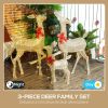 4.5ft 3-Piece Light Up Christmas Deer Family Set of 3, Lighted Reindeer Christmas Decorations with 2 LED Light Modes, Stakes, Zip Ties for Indoor