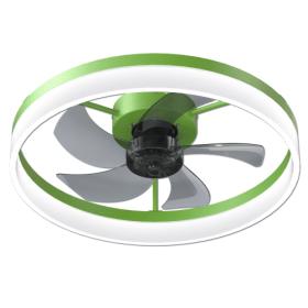 Ceiling Fan With Light Dimmable LED Recessed Mount Slim Modern Ceiling Fan Unavailable Platforms- Temu (Option: Macaron)